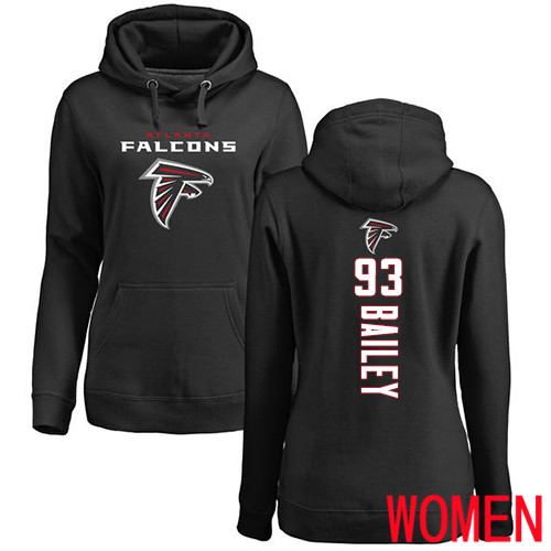 Atlanta Falcons Ash Women Allen Bailey Backer NFL Football #93 Pullover Hoodie Sweatshirts